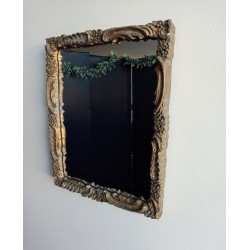 Miroir style antique patine verte et or