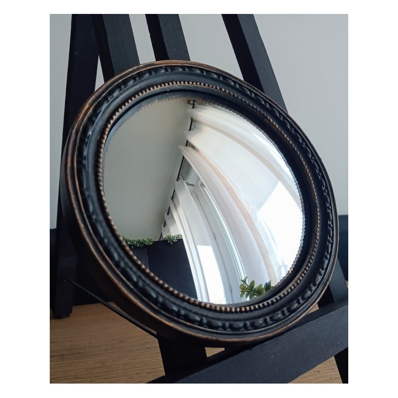 Miroir Sorcière Noir Rond Amadeus Décoration Murale Glace Convexe
