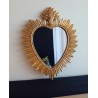 Miroir ex voto coeur soleil doré  taille L