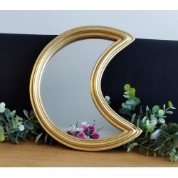 Miroir lune doré 22x19