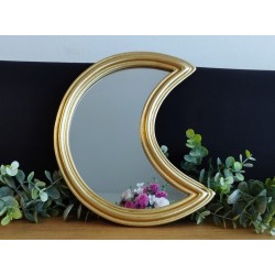 Miroir lune doré 22x19