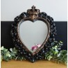 Miroir ex voto coeur couronne noir patine or