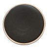 Service de 6 grandes assiettes plates en grès noir et beige ø27