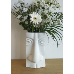 Vase visage céramique blanc...