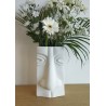 Vase visage céramique blanc / Pot pour fleur d'intérieur