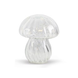 Lampe décorative champignon en verre transparente à piles