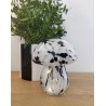 Lampe décorative champignon en verre tachetée noire à piles