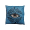 Coussin mauvais oeil, feuilles et lunes bleu 45x45