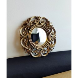 Miroir de sorcière arabesques style baroque or ø20