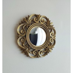 Miroir de sorcière arabesques style baroque or ø20