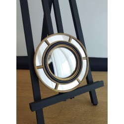 Miroir de sorcière à facettes noir et doré ø17