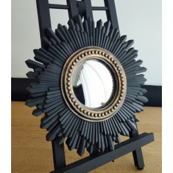 Miroir de sorcière soleil noir et bronze ø27