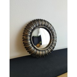 Miroir de sorcière fleur noir patine bronze ø18 (taille S)