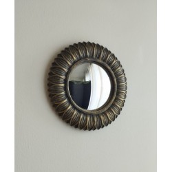 Miroir de sorcière fleur noir patine bronze ø18 (taille S)