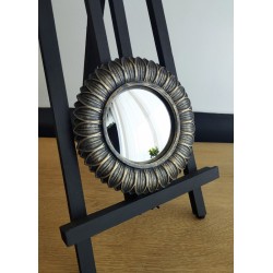 Miroir de sorcière fleur noir patine bronze ø18 (taille S)