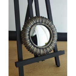 Miroir de sorcière fleur noir patine bronze ø18 (taille S)