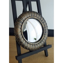 Miroir de sorcière fleur noir patine bronze ø22,5 (taille L)