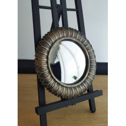 Miroir de sorcière fleur noir patine bronze ø22,5 (taille L)