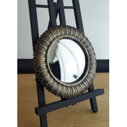 Miroir de sorcière fleur noir patine bronze ø22,5 (taille L)