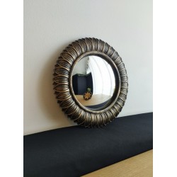 Miroir de sorcière fleur noir patine bronze ø22,5 (taille L)