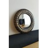 Miroir de sorcière fleur noir patine bronze ø22,5 (taille L)