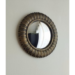 Miroir de sorcière fleur noir patine bronze ø22,5 (taille L)