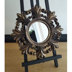 Miroir royal style baroque patiné ø31