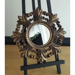 Miroir royal style baroque patiné ø31