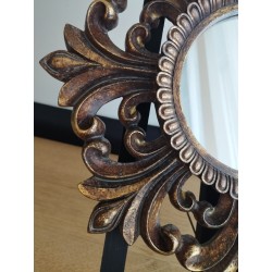 Miroir royal style baroque patiné ø31