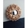 Miroir convexe fleur baroque cuivre