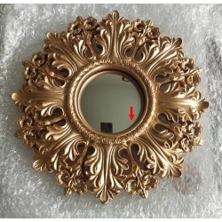 Miroir convexe fleur baroque cuivre