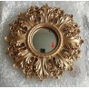 Miroir convexe fleur baroque cuivre