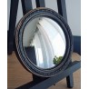 Miroir convexe style antique noir patine or