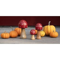 Décoration champignon en bois Ø6x13