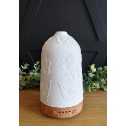 Diffuseur d'arôme en porcelaine blanche papillons