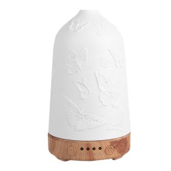 Diffuseur d'arôme en porcelaine blanche papillons