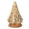 Décoration sapin de noël en verre teinte or pâle marbré et bois ø14x23 Taille L