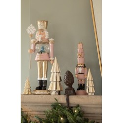 Décoration sapin de noël en porcelaine teinte or ø6x11