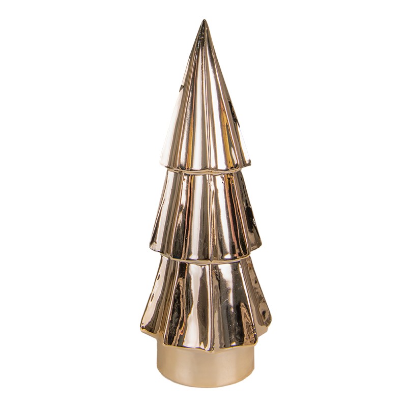 Décoration sapin de noël en porcelaine teinte or 16cm Taille S