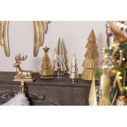 Décoration sapin de noël en porcelaine teinte or 16cm Taille S