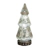 Décoration sapin de noël luminineux en verre et métal teinte argent ø8x14