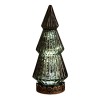 Décoration sapin de noël luminineux en verre et métal teinte vert et doré ø7x16