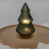 Décoration sapin de noël luminineux en verre et métal teinte vert ø13x23