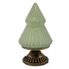 Décoration sapin de noël luminineux en verre et métal teinte vert d'eau ø10x18