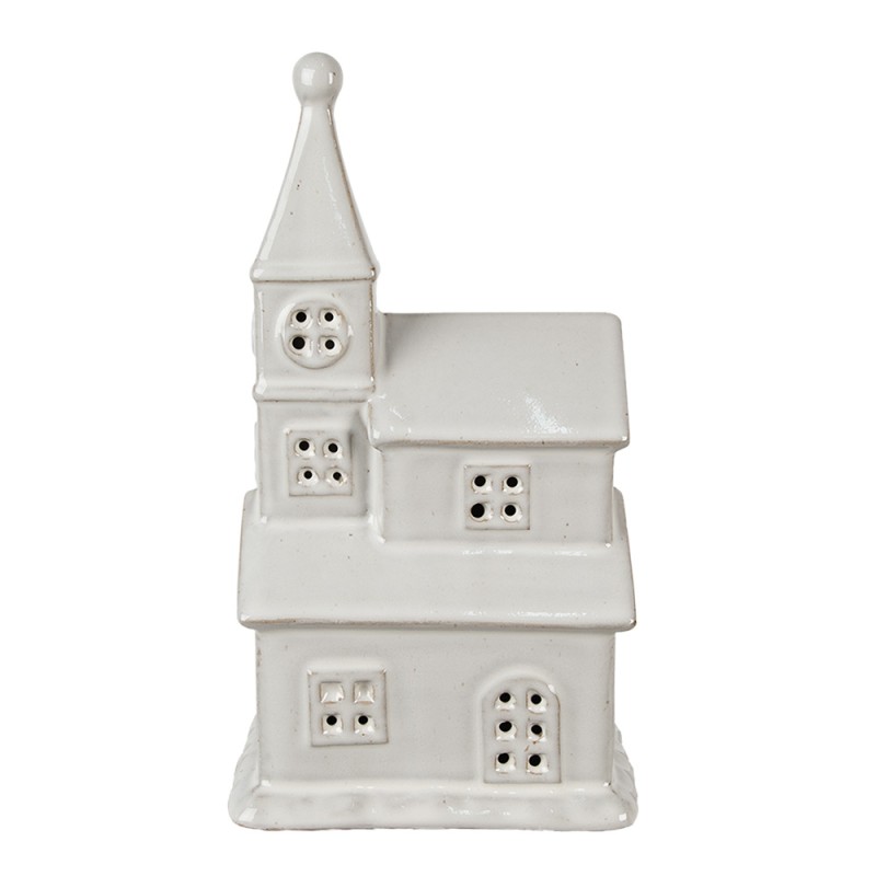 Maison lumineuse en céramique blanche 23cm