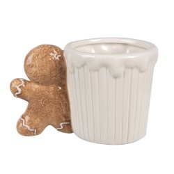 Mug bonhomme pain d'épice blanc 350ml en céramique