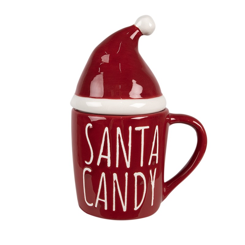 Mug bonnet de noël 300ml en céramique avec couvercle