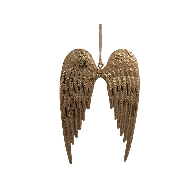 Ornement ailes d'ange en métal doré 9cm taille S