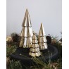 Décoration sapin de noël en porcelaine teinte or ø6x11