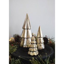 Décoration sapin de noël en porcelaine teinte or 24cm Taille L